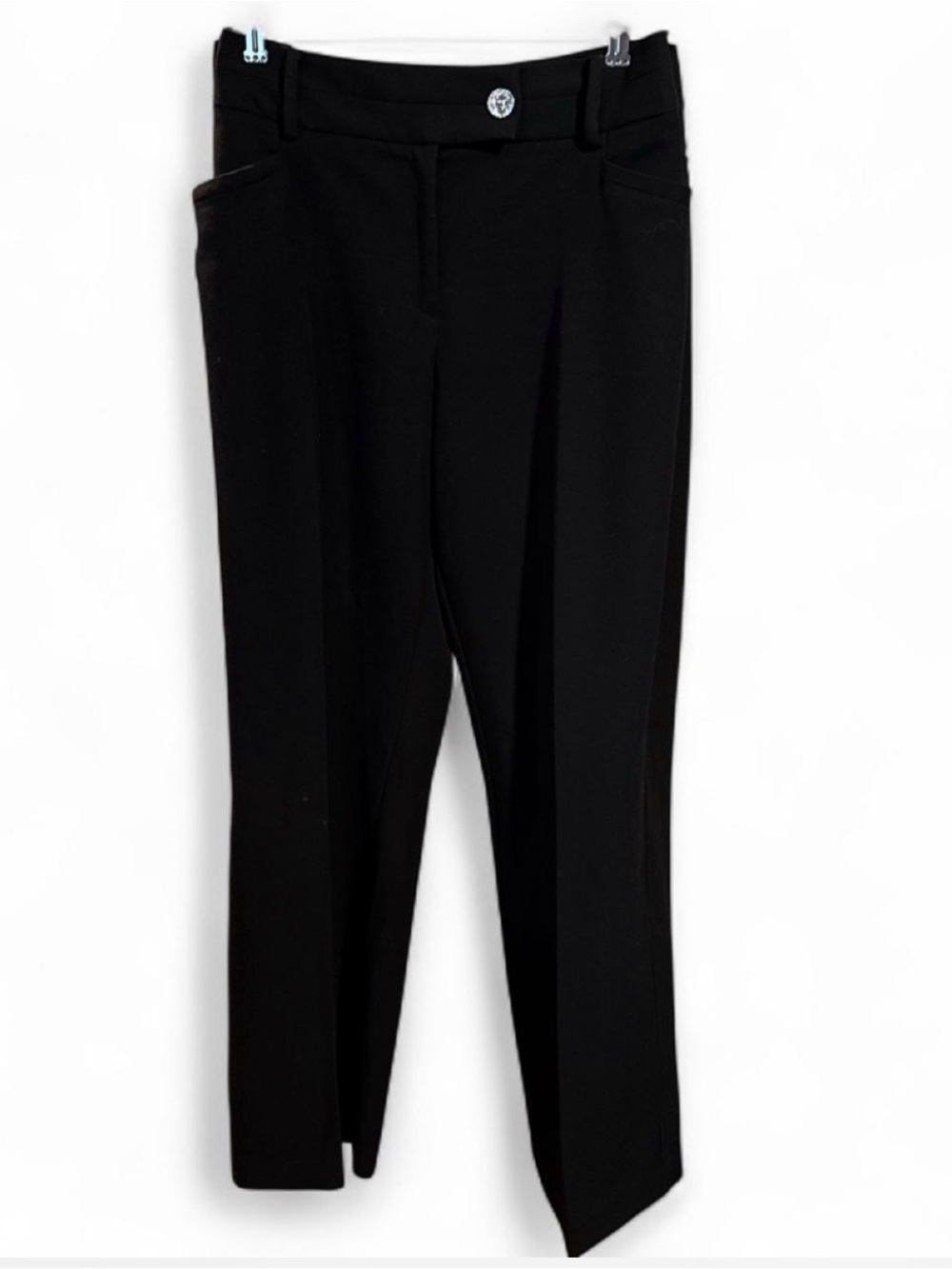 Anne Klein Black Slim Straight Dress Pants